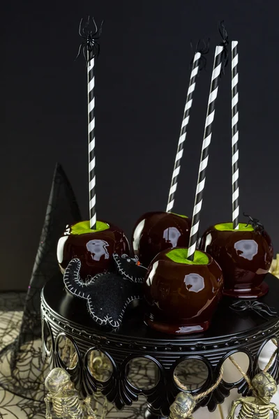 Black candy apples — Stock Photo, Image