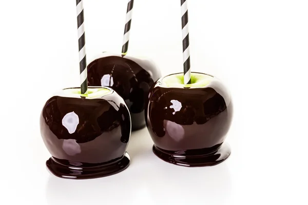 黑色糖果苹果 — 图库照片