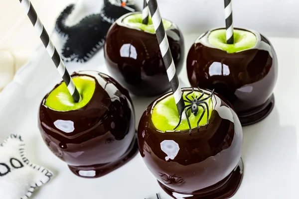 Candy apples for Halloween party — Stock Photo, Image