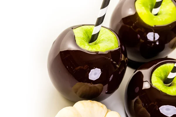 Black candy apples — Stock Photo, Image