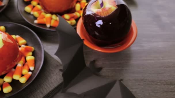 Manzanas dulces para Halloween — Vídeos de Stock