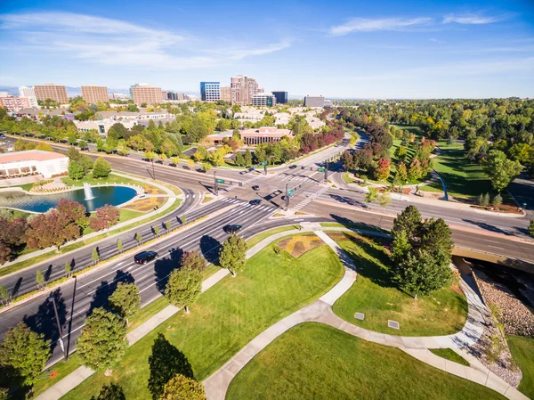 Aerial view of business park — Stock Photo, Image