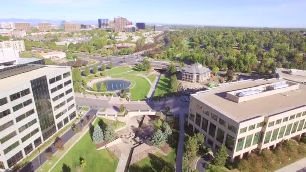 Aerial view of business park. — Stock Video