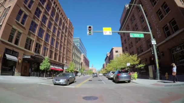 Şehir Denver ile sürüş. — Stok video