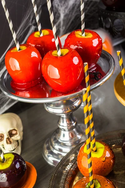 Candy apples for Halloween party — Stock Photo, Image