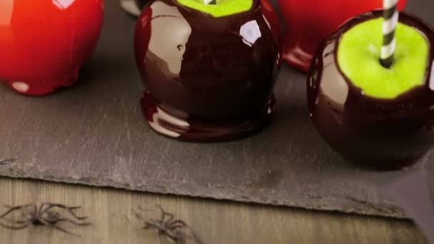 Candy apples for Halloween party — Stock Footage Candy apples for Halloween party Video Clip