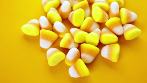 Candy corn, Halloween treats — Stock Video