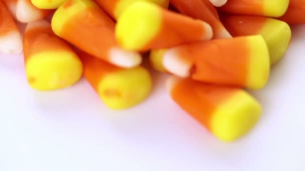 Candy corn, Halloween treats — Stock Video