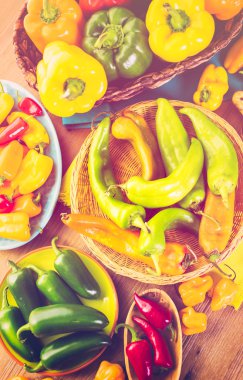 Taze organik biber çeşitli