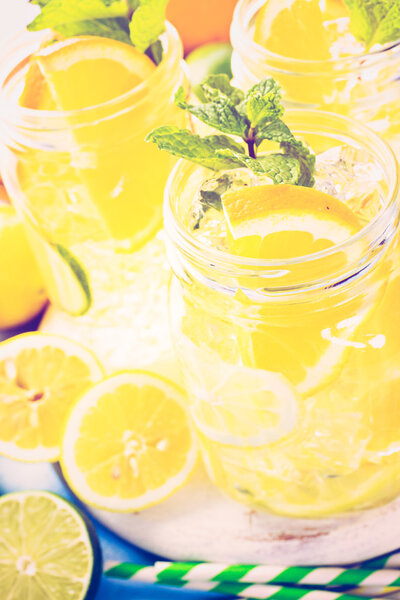 Infused water with fresh citrus