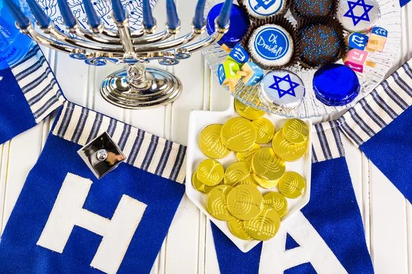 Conjunto de mesa para Hanukkah — Foto de Stock