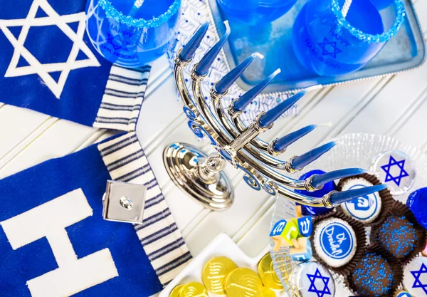 Conjunto de mesa para Hanukkah — Fotografia de Stock