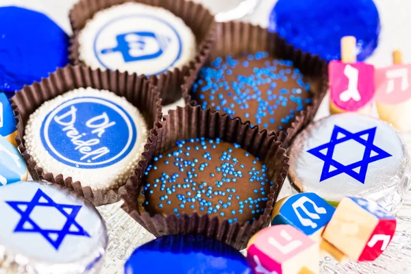 Hanukkah tabel instellen — Stockfoto