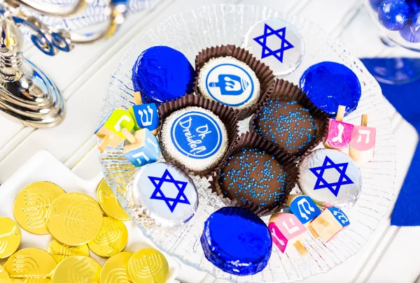 Hanukkah tavola apparecchiata — Foto Stock