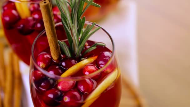 Dovolená brusinkovou sangria — Stock video