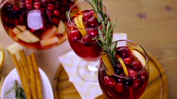 Sangria Holiday żurawinowy — Wideo stockowe