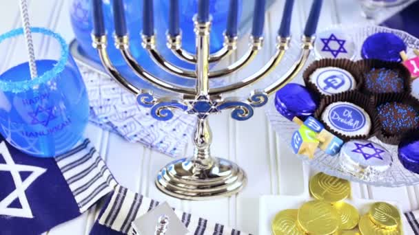 Conjunto de mesa para Hanukkah — Vídeo de Stock