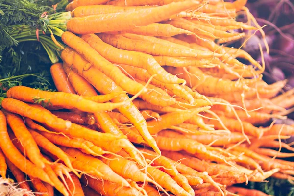 Fresh Vegetables at market, carrots — Stockfoto
