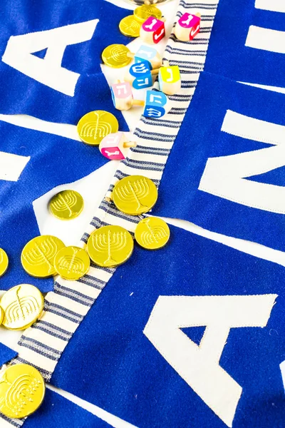 Colorful Hanukkah dreidels — Stock Photo, Image