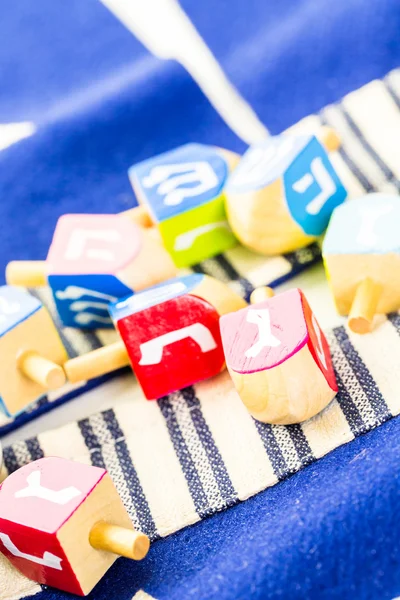 Colorful Hanukkah dreidels — Stock Photo, Image