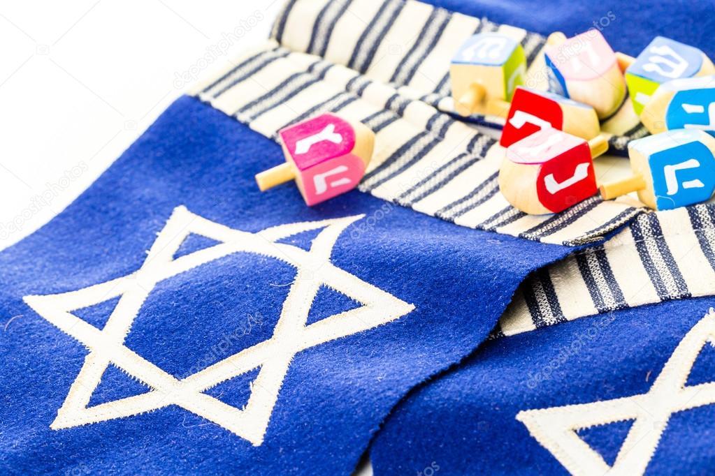 Colorful Hanukkah dreidels