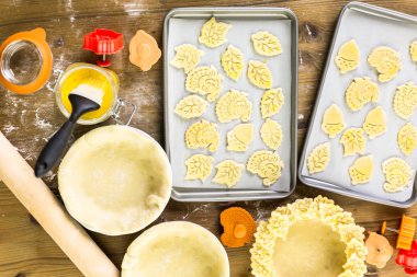 Sonbahar kesmek yapraklar, kabak pasta