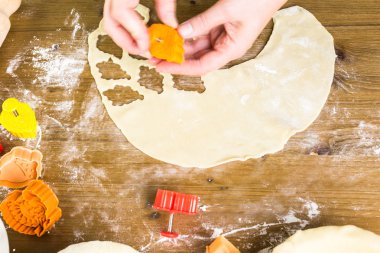 Sonbahar kesmek yapraklar, kabak pasta