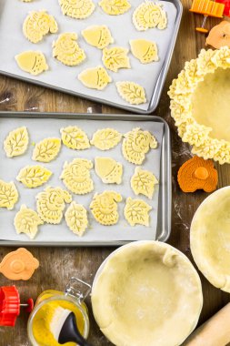 Sonbahar kesmek yapraklar, kabak pasta