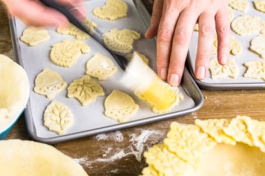 Sonbahar kesmek yapraklar, kabak pasta