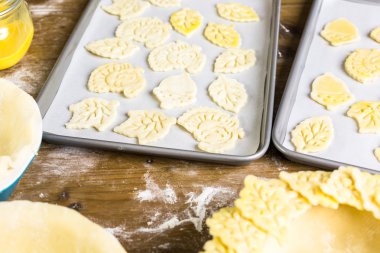 Sonbahar kesmek yapraklar, kabak pasta