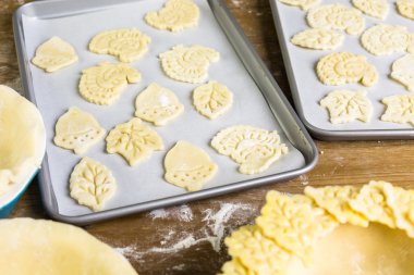 Sonbahar kesmek yapraklar, kabak pasta