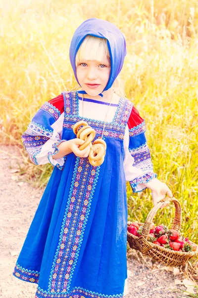 Russian kid in costume — Stock Photo, Image