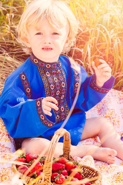 Russian kid in costume — Stock Photo, Image