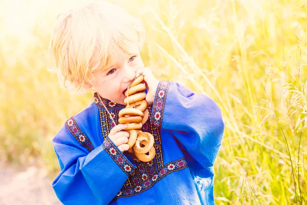 Russian kid in costume — Stock Photo, Image