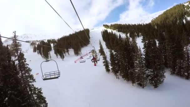 Winter dag, Alpine skiën — Stockvideo