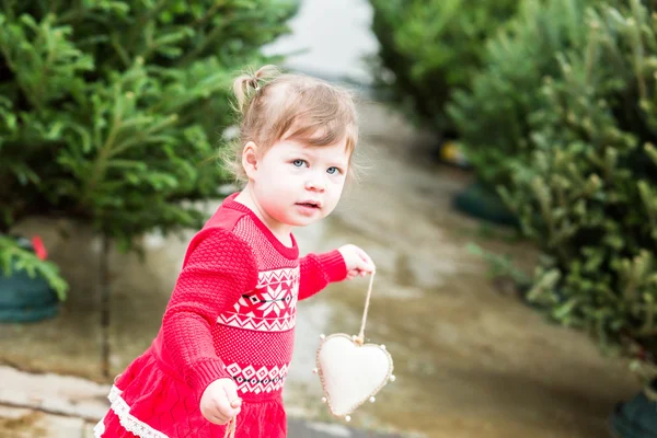 귀여운 유아 소녀, 크리스마스 — 스톡 사진