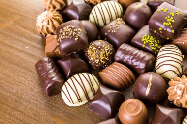 çeşitli gurme çikolata