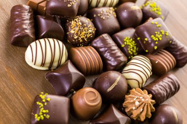 çeşitli gurme çikolata