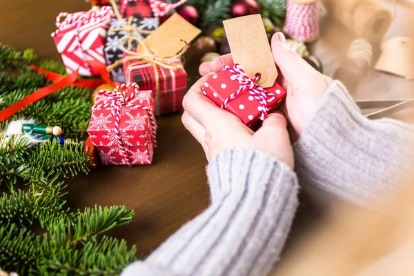 Christmas presents in small boxes — Stock Photo, Image