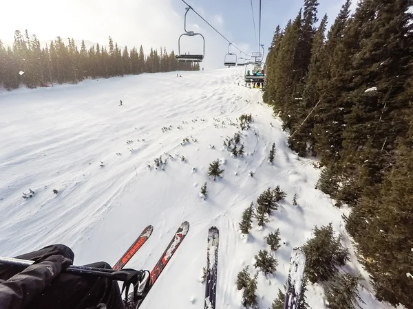Vinter dag, alpin skidåkning — Stockfoto