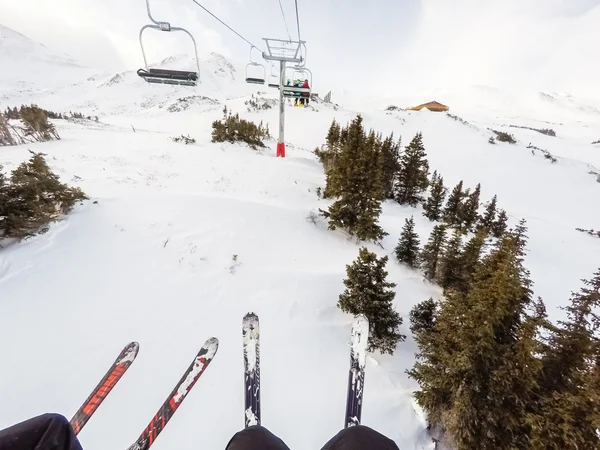 Dia de inverno, Esqui Alpino — Fotografia de Stock