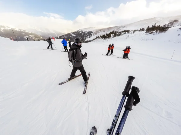 Journée d'hiver, ski alpin — Photo