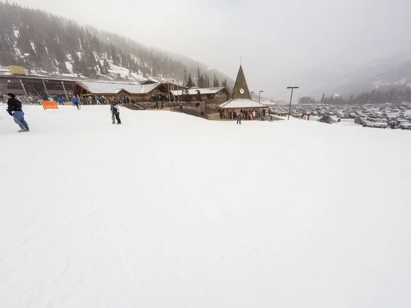 Vinter dag, alpin skidåkning — Stockfoto