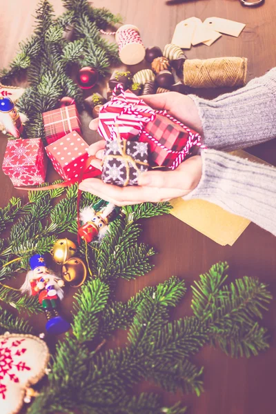 Christmas presents in small boxes — Stock Photo, Image