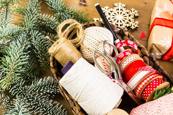 Christmas gifts decoration details — Stock Photo, Image