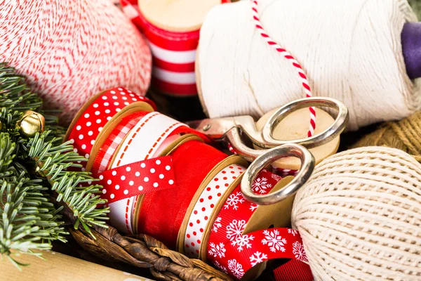 Kerstmis geschenken decoratie details — Stockfoto