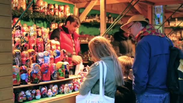 Christkindl Market at Skyline Park — Stock Video