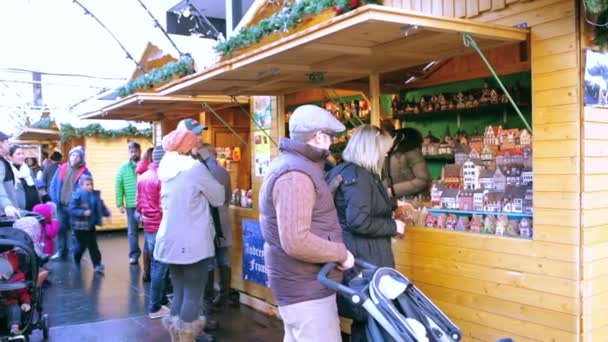 Christkindl Market at Skyline Park — Stock Video