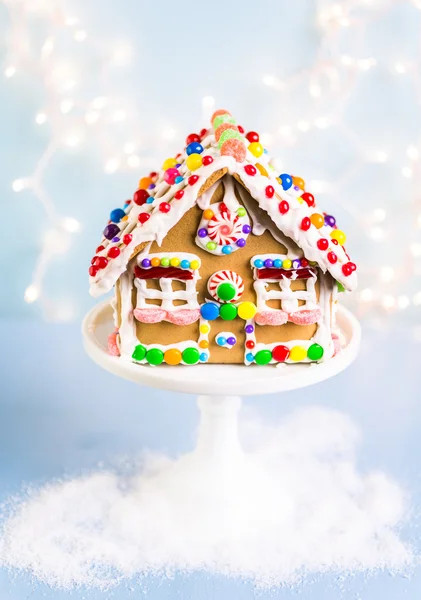 Gingerbread House with white royal icing — Stock Photo, Image