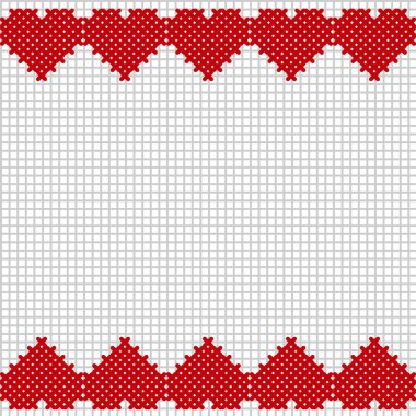 Bir kalbin vektör çizimi. Nakış biçiminde bir kalp görüntüsü var. Aşkın ve sadakatin sembolü.